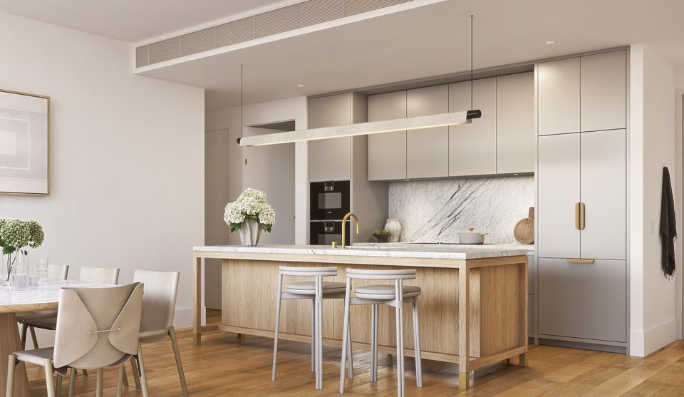 Residence kitchen and dining, artist impression